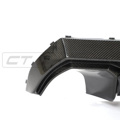 BMW 1 Series F40 Rear Diffuser / Valance (2019+) - CT Design Pre-Preg Carbon Fibre (Carbon Fiber) Rear Bumper Insert, Splitter, Undertray - Fits 118i 120i 128ti M135i