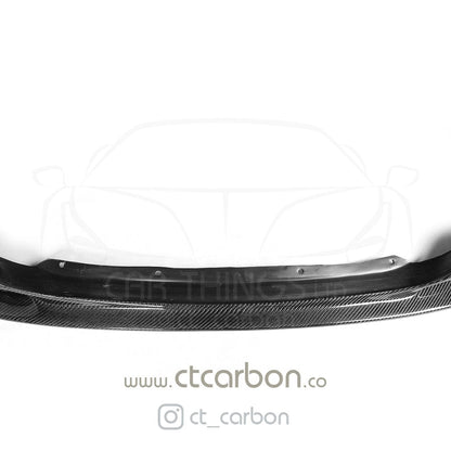 BMW 2 Series F22 F23 M Sport Carbon Fibre/Fiber Front Splitter Lip Spoiler (Gloss) – CT Carbon – 2014–2020 Coupe/Convertible – Front Bumper Chin Spoiler/Aero Valance – Fits M235i M240i – OEM+ Style