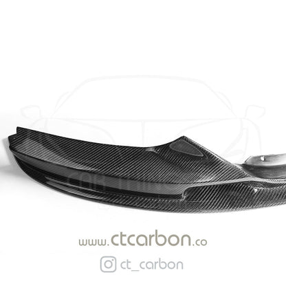 BMW 2 Series F22 F23 M Sport Carbon Fibre/Fiber Front Splitter Lip Spoiler (Gloss) – CT Carbon – 2014–2020 Coupe/Convertible – Front Bumper Chin Spoiler/Aero Valance – Fits M235i M240i – OEM+ Style