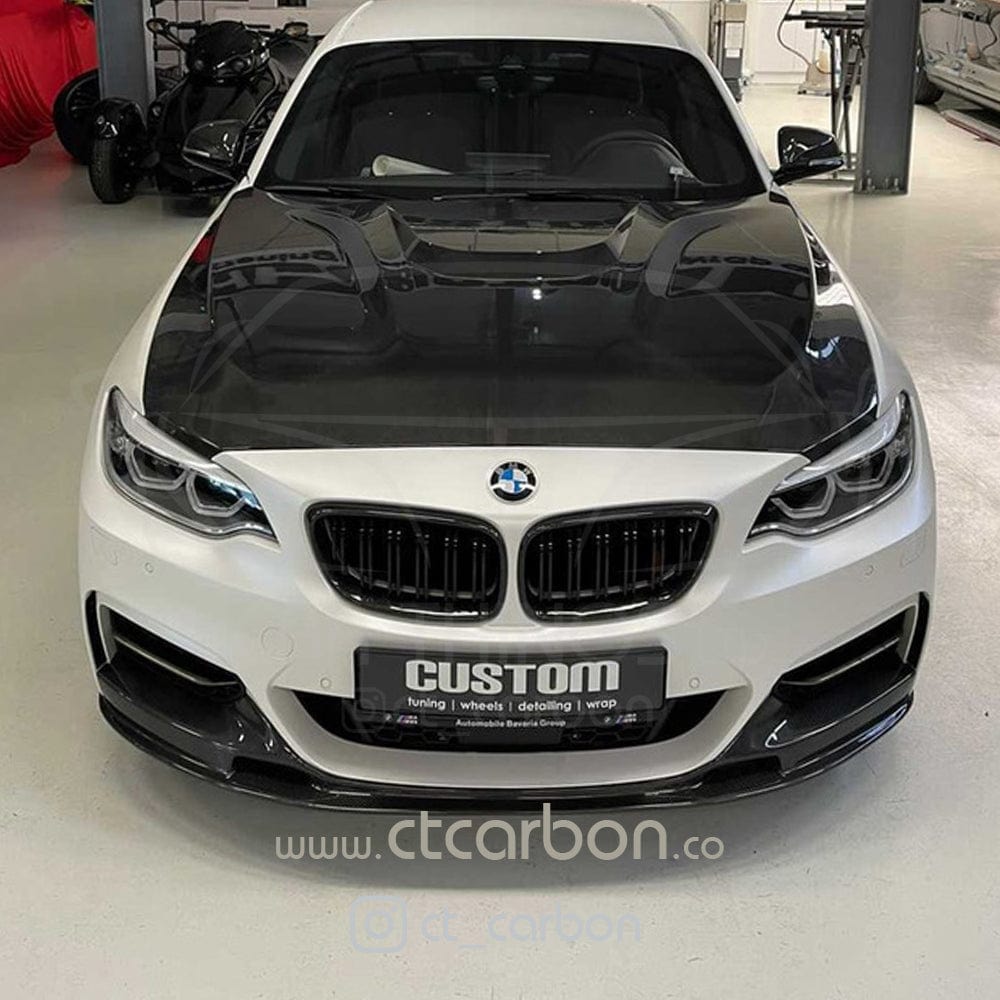 BMW 2 Series F22 F23 M Sport Carbon Fibre Front Lip Splitter / Spoiler - CT Design OEM+ | Fits 2014-2020 Coupe & Convertible, M235i M240i | Gloss Carbon, M Performance Style Chin/Bumper Lip | Aero Splitter/Valance, Front Bumper Extension | Carbon Fiber UK