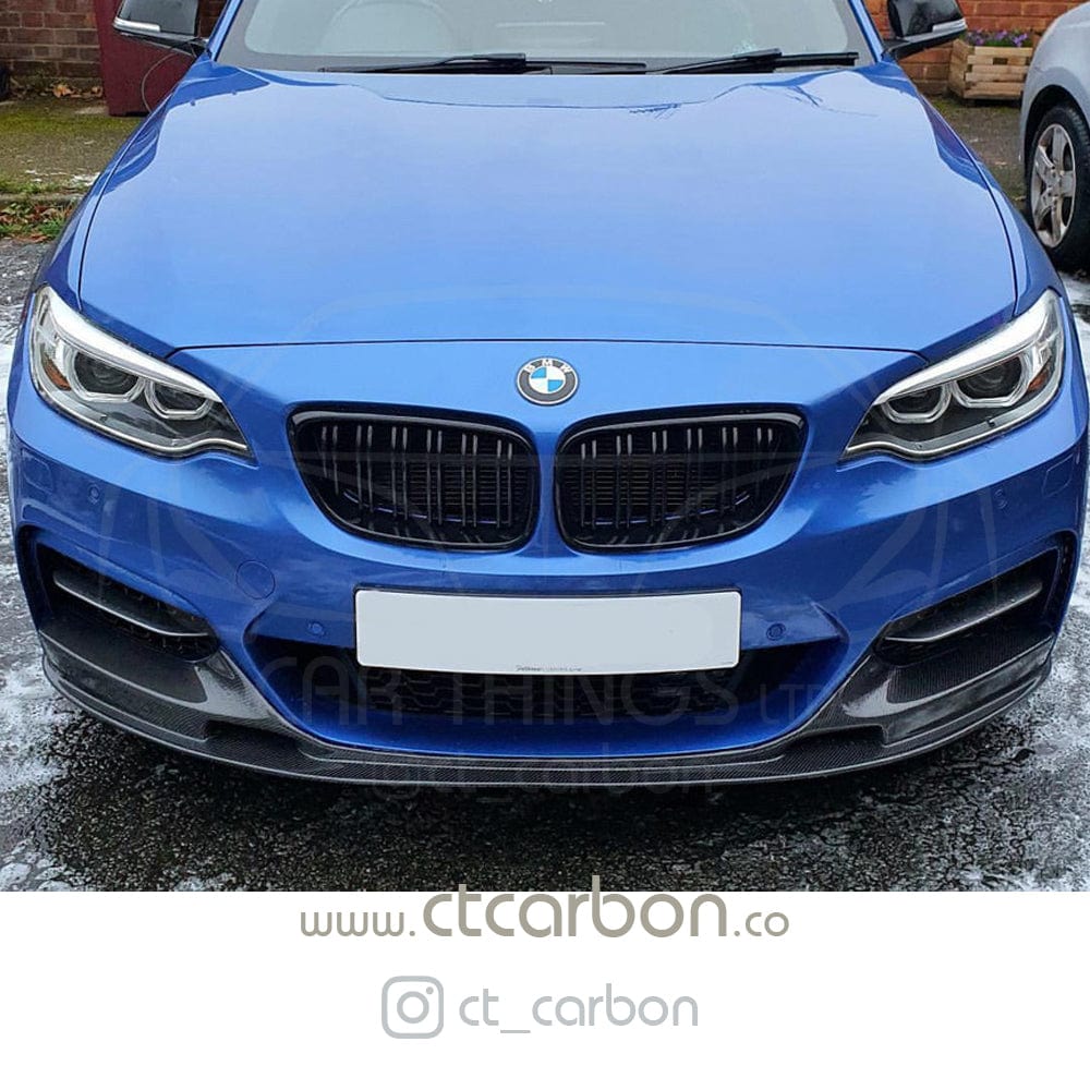BMW 2 Series F22 F23 M Sport Carbon Fibre Front Lip Splitter / Spoiler - CT Design OEM+ | Fits 2014-2020 Coupe & Convertible, M235i M240i | Gloss Carbon, M Performance Style Chin/Bumper Lip | Aero Splitter/Valance, Front Bumper Extension | Carbon Fiber UK