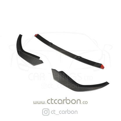 BMW 3 Series G20/G21 M Sport Carbon Fibre/Carbon Fiber Front Lip Splitter CT Style – Gloss Carbon Front Bumper Lip Spoiler/Aero Lip/Chin Spoiler – Fits Saloon & Touring – OEM+ Performance Lip Kit/Front Valance Extension