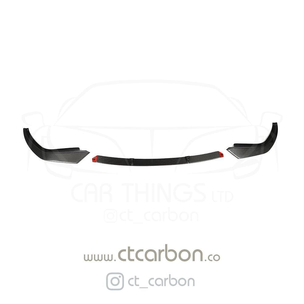 BMW 3 Series G20/G21 M Sport Carbon Fibre Front Lip Spoiler Splitter - CT Carbon Style Gloss Front Bumper Lip/Chin Spoiler for Saloon & Touring (2019-2022)