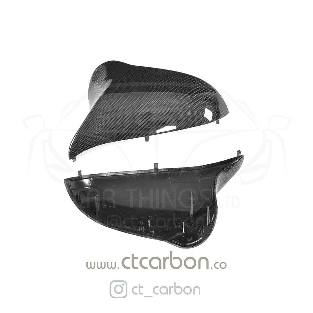 CT Carbon Gloss Carbon Fibre Wing Door Mirror Replacement Caps/Covers for BMW F80 M3, F82/F83 M4, F87 M2 Competition (2014–2021) LHD Only