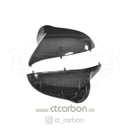 CT Carbon Gloss Carbon Fibre Wing Door Mirror Replacement Caps/Covers for BMW F80 M3, F82/F83 M4, F87 M2 Competition (2014–2021) LHD Only