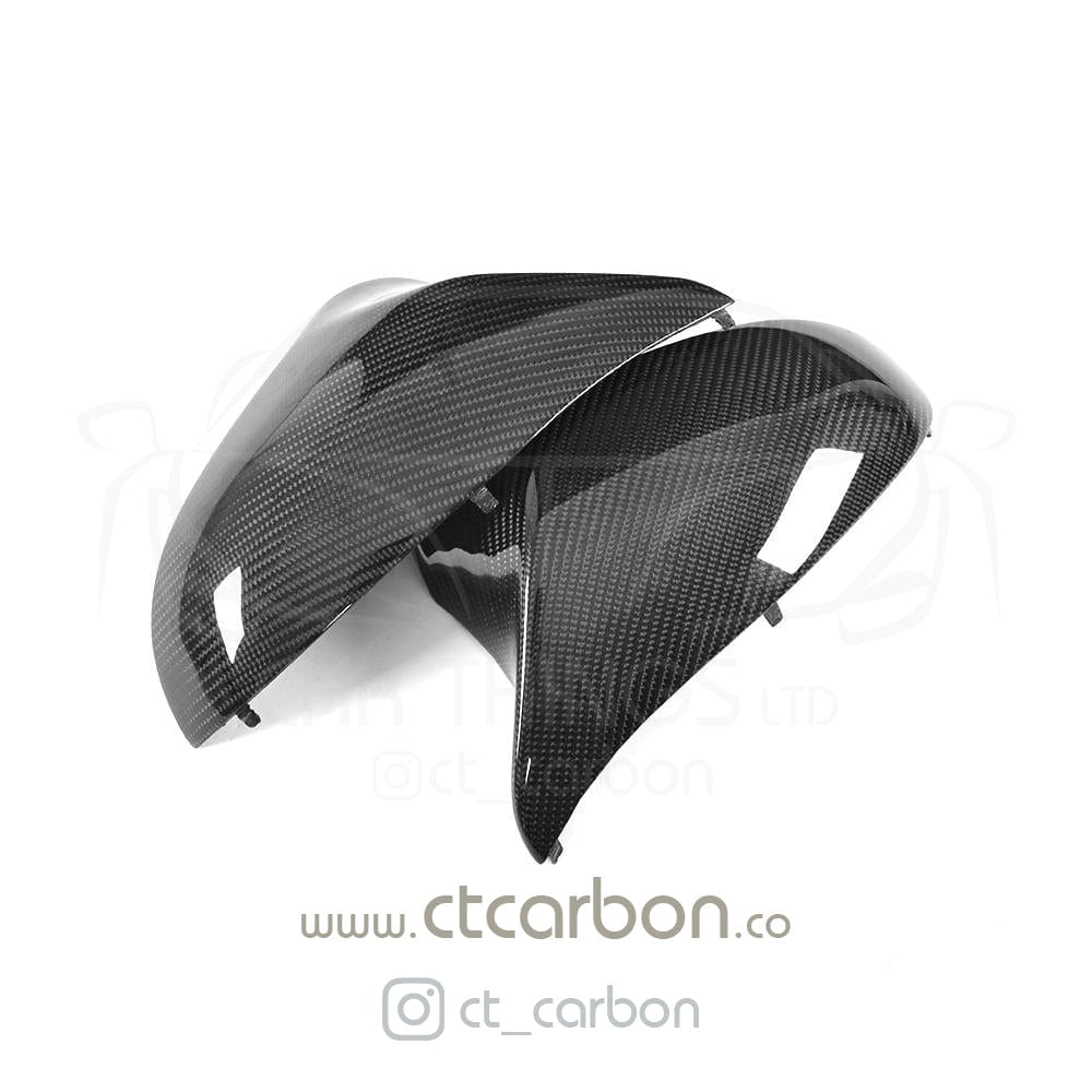 CT Carbon Gloss Carbon Fibre Wing Door Mirror Replacement Caps/Covers for BMW F80 M3, F82/F83 M4, F87 M2 Competition (2014–2021) LHD Only