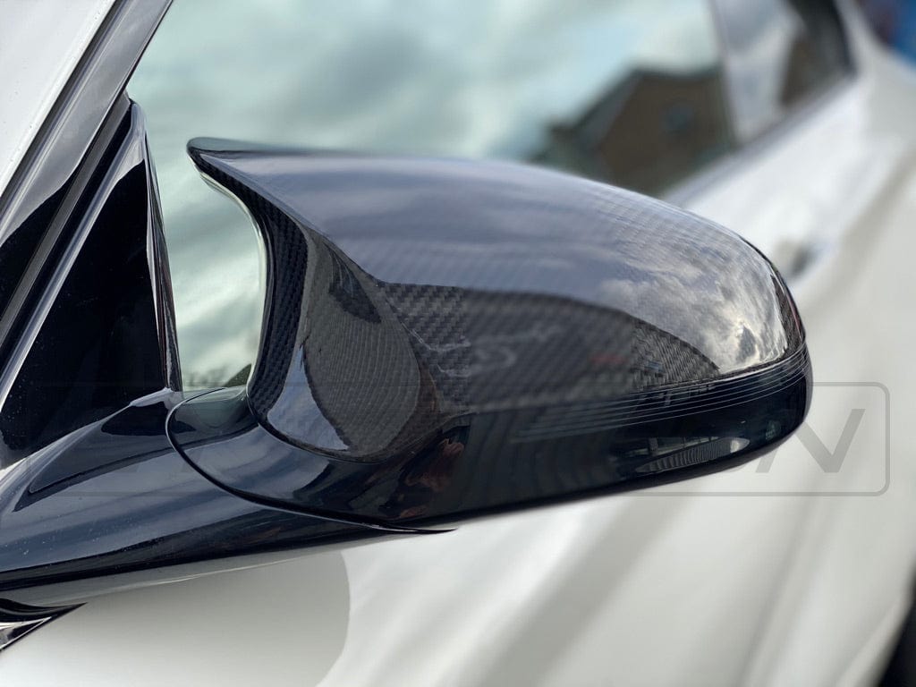 CT Carbon Gloss Carbon Fibre Wing Door Mirror Replacement Caps/Covers for BMW F80 M3, F82/F83 M4, F87 M2 Competition (2014–2021) LHD Only