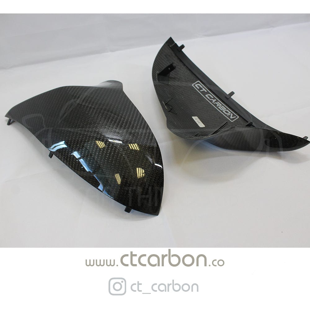 CT Carbon Gloss Carbon Fibre (Carbon Fiber) Wing Mirror Caps for BMW F80 M3, F82/F83 M4, F87 M2 Competition 2014-2021 - RHD UK Only - M Performance Style Door Mirror Covers/Shells Replacement