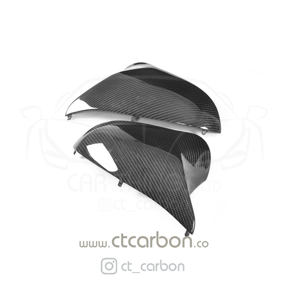CT Carbon Gloss Carbon Fibre (Carbon Fiber) Wing Mirror Caps for BMW F80 M3, F82/F83 M4, F87 M2 Competition 2014-2021 - RHD UK Only - M Performance Style Door Mirror Covers/Shells Replacement