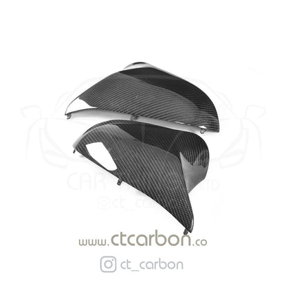 CT Carbon Gloss Carbon Fibre (Carbon Fiber) Wing Mirror Caps for BMW F80 M3, F82/F83 M4, F87 M2 Competition 2014-2021 - RHD UK Only - M Performance Style Door Mirror Covers/Shells Replacement