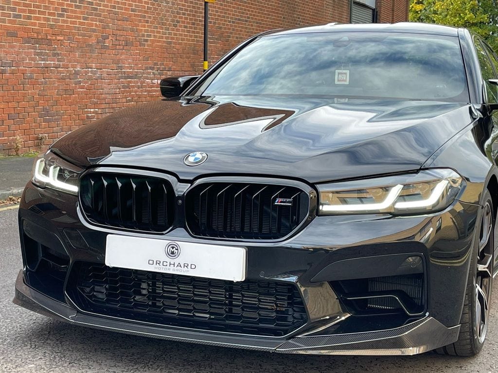 BMW M5 F90 LCI Facelift 2020-on Carbon Fibre (Fiber) Front Lip/Splitter M Performance Style (MP Style) - Fits M5 Competition - Front Bumper Lip, Chin Spoiler, Valance, Lip Extension Aero Spoiler