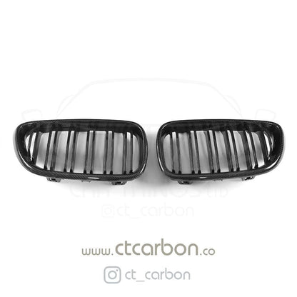 BMW M2 F87 & 2 Series F22 Coupe Carbon Fibre/Fiber Kidney Grilles – Gloss Carbon Black Front Grill/Grille Pair, Replacement Set 2014-2020 F22, 2015-2018 OG M2 (Not M2 Competition) – CT Carbon
