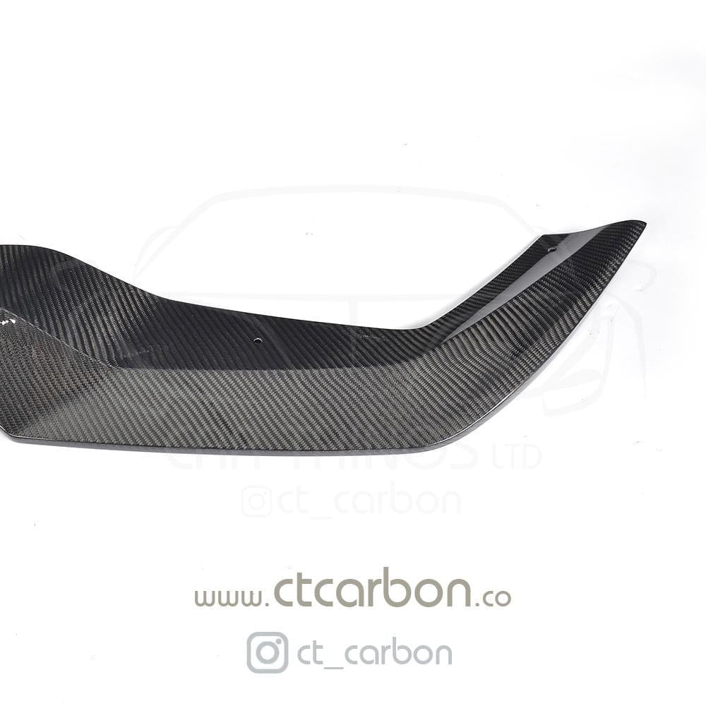 BMW M2 F87 N55 (2016-2018) Carbon Fibre/Carbon Fiber Front Lip Splitter Spoiler – V-Style V Profile by CT Carbon | Front Bumper Lower Valance Extension | OG M2 Aero Body Kit Lip Upgrade UK