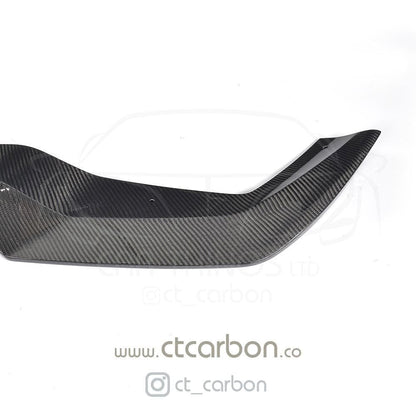 BMW M2 F87 N55 (2016-2018) Carbon Fibre/Carbon Fiber Front Lip Splitter Spoiler – V-Style V Profile by CT Carbon | Front Bumper Lower Valance Extension | OG M2 Aero Body Kit Lip Upgrade UK