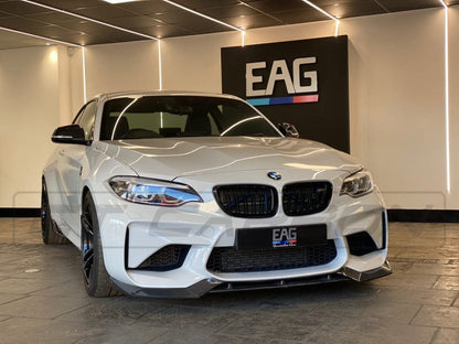 BMW M2 F87 N55 (2016–2018) Pre-LCI V-Style Carbon Fibre (Carbon Fiber) Front Lip Splitter Spoiler | OG M2 Bumper Lip/Chin Spoiler | CT Carbon Aero Upgrade Front Valance (Not for M2 Competition)