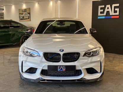 BMW M2 F87 N55 (2016–2018) Pre-LCI V-Style Carbon Fibre (Carbon Fiber) Front Lip Splitter Spoiler | OG M2 Bumper Lip/Chin Spoiler | CT Carbon Aero Upgrade Front Valance (Not for M2 Competition)