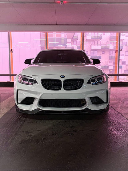BMW M2 F87 N55 (2016–2018) Pre-LCI V-Style Carbon Fibre (Carbon Fiber) Front Lip Splitter Spoiler | OG M2 Bumper Lip/Chin Spoiler | CT Carbon Aero Upgrade Front Valance (Not for M2 Competition)