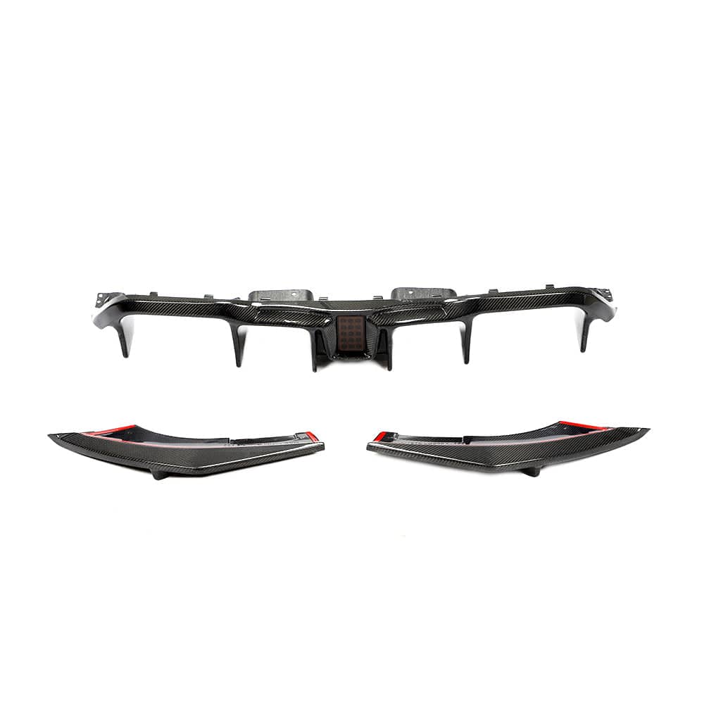 BMW M2 F87 (2016-2021) Rear Diffuser / Valance / Bumper Insert – Gloss Carbon Fibre/Fiber by CT Carbon – Fits M2 OG & M2 Competition (M2C) Coupe – Performance Rear Splitter Lower Apron OEM+