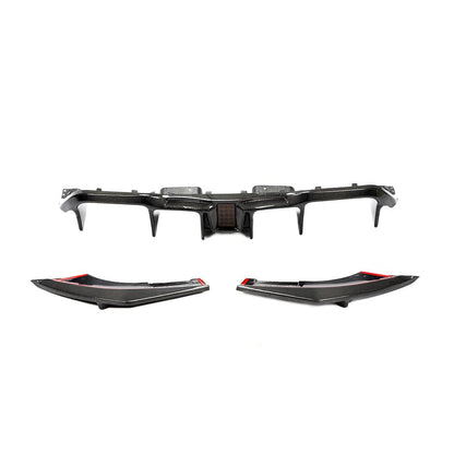 BMW M2 F87 (2016-2021) Rear Diffuser / Valance / Bumper Insert – Gloss Carbon Fibre/Fiber by CT Carbon – Fits M2 OG & M2 Competition (M2C) Coupe – Performance Rear Splitter Lower Apron OEM+