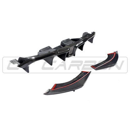 CT Carbon Rear Diffuser/Valance for BMW M2 F87 & M2C (2016-2021) – Gloss Carbon Fibre Rear Lower Bumper Trim/Skirt Insert | CFRP Performance Rear Lip Body Kit Upgrade