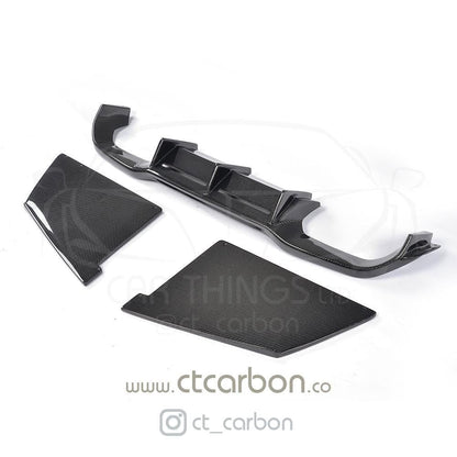 CT Carbon MT/MTC Style Rear Diffuser Valance for BMW M2/M2C F87 (2016-2021) Carbon Fibre Rear Bumper Insert | Fits OG & Competition (M2C) | M Performance Style Alternative Rear Lower Bumper Trim | Rear Splitter