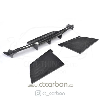 BMW M2 F87 & M2 Competition F87 Carbon Fibre/Fiber Rear Bumper Diffuser/Valance – MT Style Performance Lip Undertray Insert | 2016–2021 | CT Carbon | Fits OG M2 & M2C