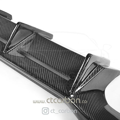 CT Carbon MT/MTC Style Rear Diffuser Valance for BMW M2/M2C F87 (2016-2021) Carbon Fibre Rear Bumper Insert | Fits OG & Competition (M2C) | M Performance Style Alternative Rear Lower Bumper Trim | Rear Splitter