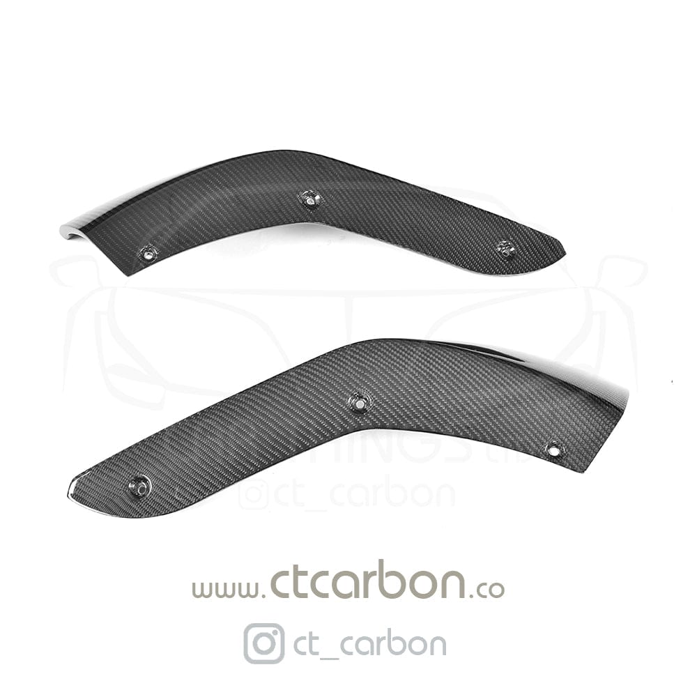 BMW M2 / M2 Competition F87 Carbon Fibre Front Splitter Corner Extensions – M Performance Style Canards/Aero Blades Winglets (Pair) | CT Carbon Front Bumper Spoilers Lip Add-Ons 2015-2018 M2, 2018-2021 M2C