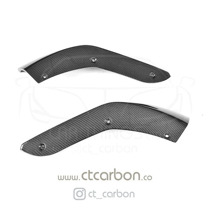 BMW M2 / M2 Competition F87 Carbon Fibre Front Splitter Corner Extensions – M Performance Style Canards/Aero Blades Winglets (Pair) | CT Carbon Front Bumper Spoilers Lip Add-Ons 2015-2018 M2, 2018-2021 M2C