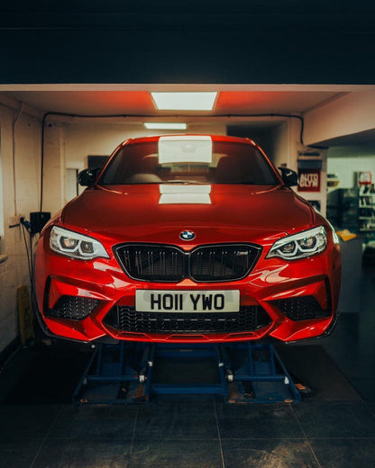 BMW M2 (OG) / M2 Competition F87 Carbon Fibre/Fiber Front Splitters – CT Carbon M Performance Style Bumper Extensions, Front Lip Add-Ons & Valance Corners (2015–2021)