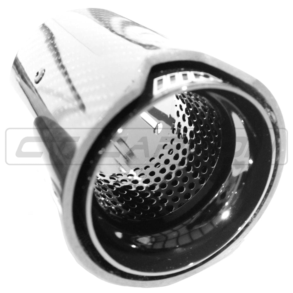 BMW M2 M3 M4 M5 F10 F80 F82 F83 F87 Carbon Fibre Exhaust Tips - Gloss Black Quad Tailpipe Finishers x4 4pc Set | CT Carbon | M Performance / Competition Pack Style | Exhaust Tip Covers / Tail Trims / End Pipes