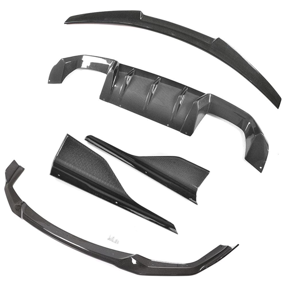 BMW M2 Competition F87 (2018+) Full Carbon Fibre/Fiber Body Kit – Complete Aero Kit: Front Splitter, Side Skirts, Rear Diffuser, Spoiler – CS/CSL