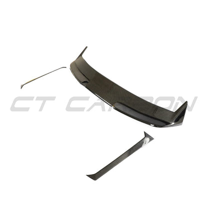 BMW M3 Touring G81 2021+ Carbon Fibre Rear Boot Lip Spoiler - CT Design Pre-Preg Dry Carbon Tailgate Lip, Rear Wing Extension with Add-On Window Trim - OEM Style Estate/Wagon Aero Upgrade