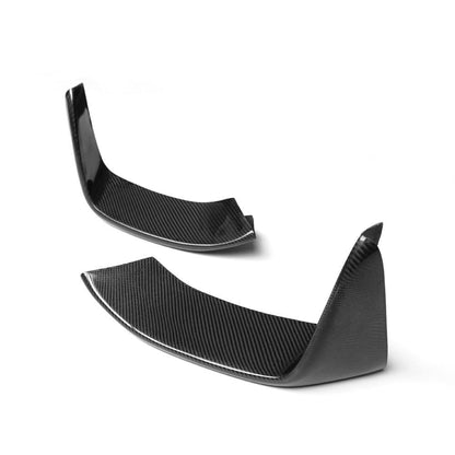 BMW M3/M4 F80 F82 F83 Front Bumper Canards / Dive Planes / Corner Splitters – Gloss Carbon Fibre (Carbon Fiber) M Performance MP Style 2014–2020 Aero Fins Blades F8X