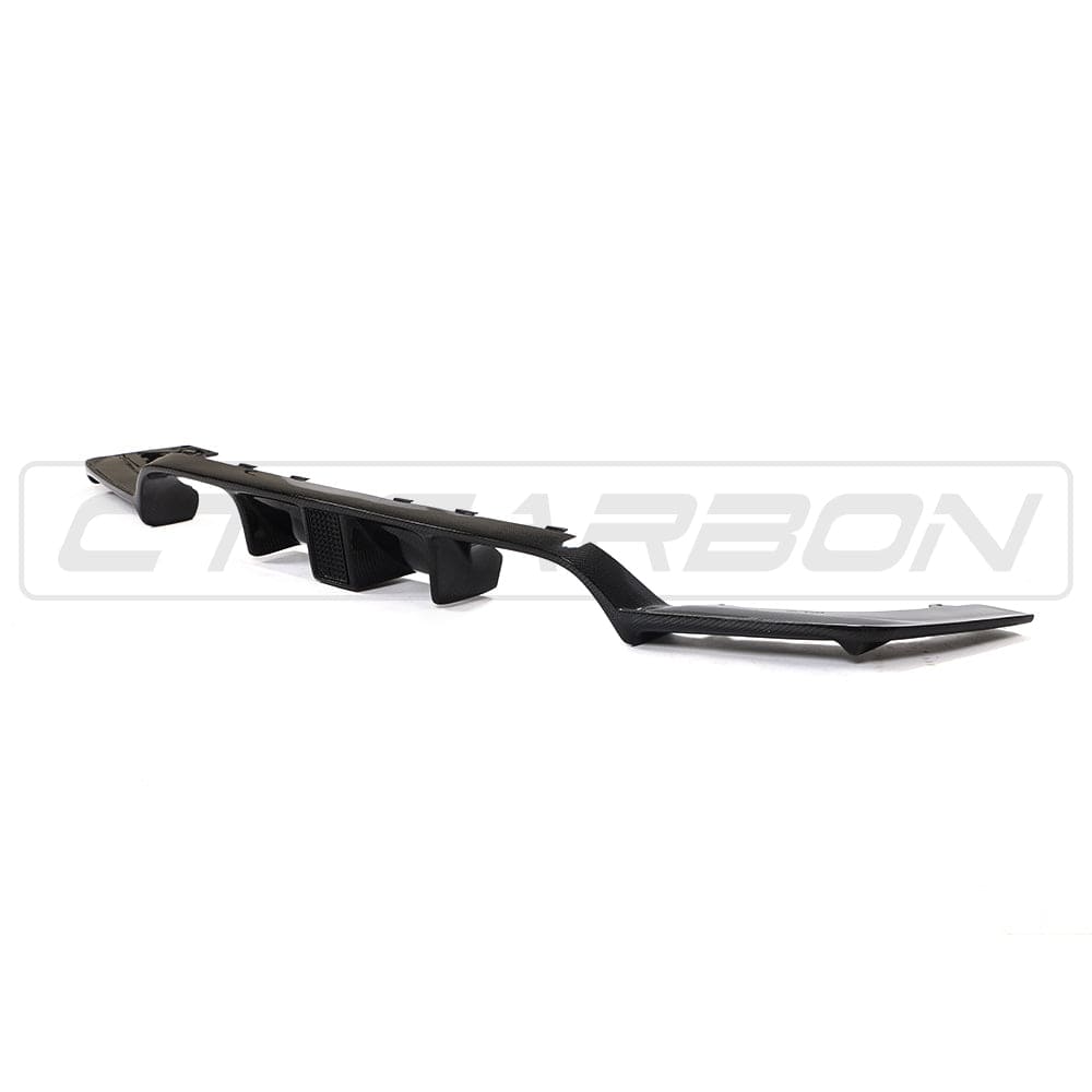 CT Carbon BMW M3/M4 F80 F82 F83 F8X Rear Diffuser & Rear Valance - DTM Light (Centre LED Brake Light) - Gloss Carbon Fibre (Carbon Fiber) Bumper Insert/Splitter 2014-2020
