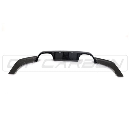 CT Carbon BMW M3/M4 F80 F82 F83 F8X Rear Diffuser & Rear Valance - DTM Light (Centre LED Brake Light) - Gloss Carbon Fibre (Carbon Fiber) Bumper Insert/Splitter 2014-2020