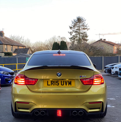 CT Carbon BMW M3/M4 F80 F82 F83 F8X Rear Diffuser & Rear Valance - DTM Light (Centre LED Brake Light) - Gloss Carbon Fibre (Carbon Fiber) Bumper Insert/Splitter 2014-2020