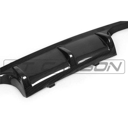BMW M3/M4 F80 F82 F83 (F8x) Carbon Fibre Rear Diffuser – M Performance Style Valance/Splitter | Gloss Carbon Rear Bumper Trim | Fits 2014-2020 | CT Carbon