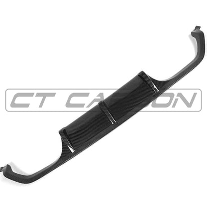 BMW M3/M4 F80 F82 F83 Carbon Fibre (Carbon Fiber) Rear Diffuser | M Performance Style Rear Valance / Bumper Insert / Rear Splitter / Rear Apron / Rear Lip | CT Carbon F8x Quad Exhaust Surround 2014-2020