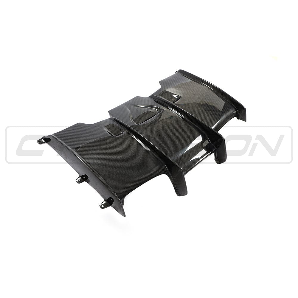 BMW M3/M4 F80 F82 F83 Carbon Fibre/Fiber Rear Diffuser PS Style – CT Carbon Gloss Rear Valance Splitter Rear Bumper Diffuser/Insert F8X (2014-2020) | Rear Lower Spoiler/Lip | OEM Fitment | Performance Aero Trim | Rear Skirt