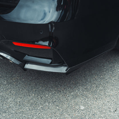 BMW M3/M4 F80 F82 F83 2014-2020 V-Style/V Design Carbon Fibre/Carbon Fiber Rear Lower Diffuser 3 Piece - Rear Valance, Rear Splitter, Lower Bumper Insert Lip - Gloss Carbon by CT Carbon