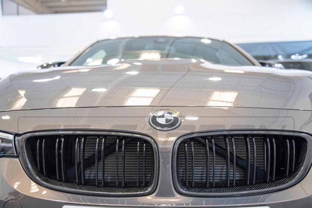 BMW M3/M4 F80 F82 F83 F8X Carbon Fibre/Carbon Fiber Kidney Grilles (Grills) – Competition Double Slat M Performance Style Front Grille Upgrade – CT Carbon OE Fit Replacement Set