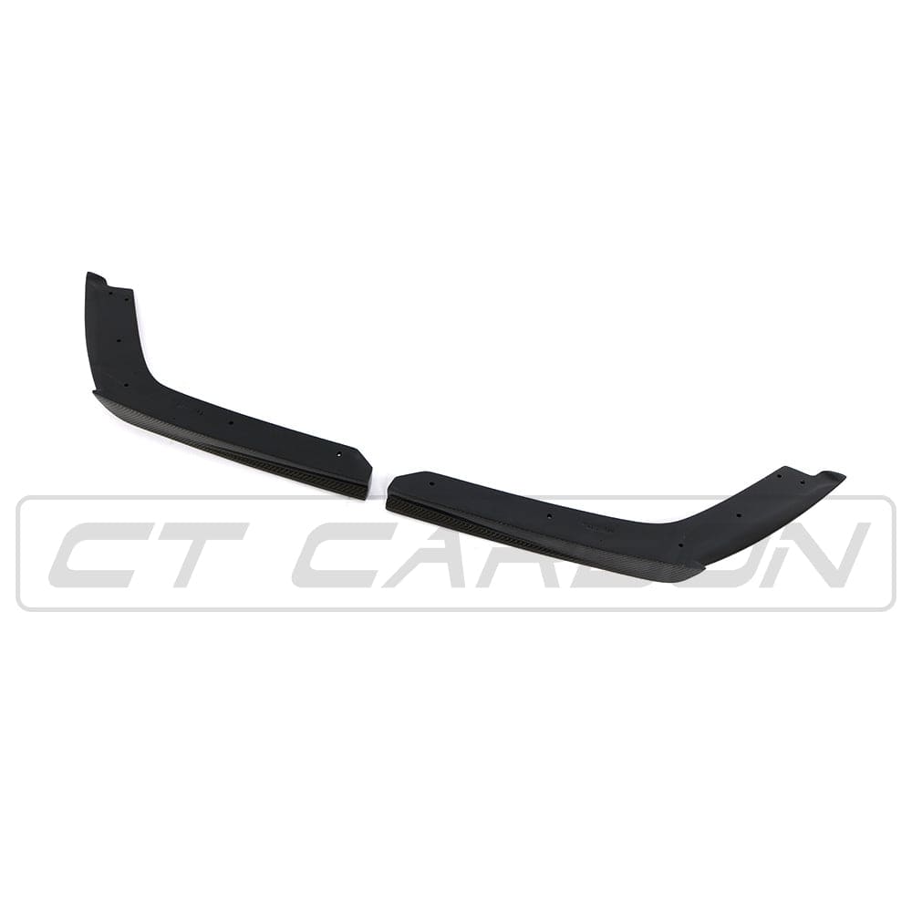 BMW M3/M4 F80 F82 F83 Carbon Fibre (Carbon Fiber) Rear Bumper Spats Corner Splitters Diffuser Extensions | CT Carbon Rear Corner Trims | M Performance Compatible V-Style Gloss Carbon Rear Apron End Caps (2014-2020 F8X)