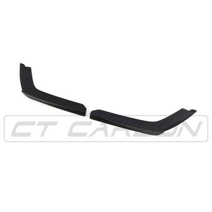 BMW M3/M4 F80 F82 F83 Carbon Fibre (Carbon Fiber) Rear Bumper Spats Corner Splitters Diffuser Extensions | CT Carbon Rear Corner Trims | M Performance Compatible V-Style Gloss Carbon Rear Apron End Caps (2014-2020 F8X)