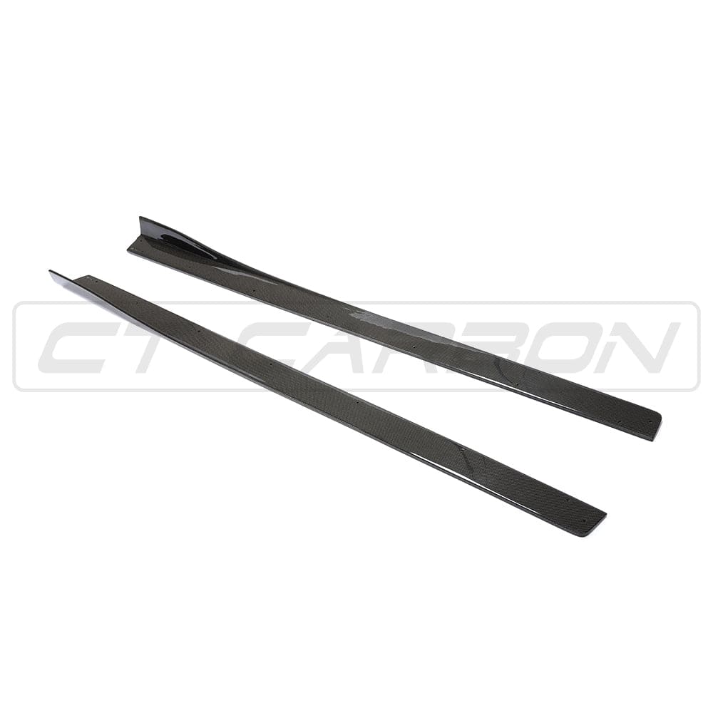 CT Carbon BMW M3/M4 F80 F82 F83 (F8X) Carbon Fibre Side Skirts, 3D-Style Gloss | Side Skirt Extensions, Side Blades, Rocker/Sill Extensions | Fits 2014-2020 M3 Saloon, M4 Coupe & Convertible