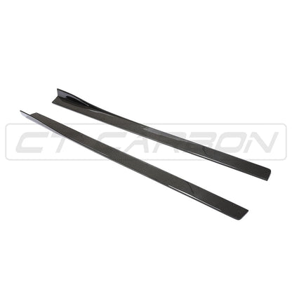 CT Carbon BMW M3/M4 F80 F82 F83 (F8X) Carbon Fibre Side Skirts, 3D-Style Gloss | Side Skirt Extensions, Side Blades, Rocker/Sill Extensions | Fits 2014-2020 M3 Saloon, M4 Coupe & Convertible