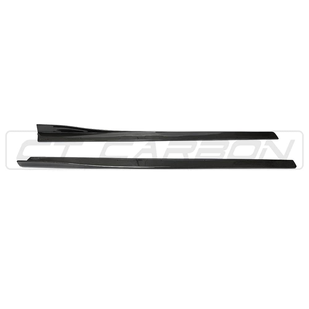 CT Carbon BMW M3/M4 F80 F82 F83 (F8X) Carbon Fibre Side Skirts, 3D-Style Gloss | Side Skirt Extensions, Side Blades, Rocker/Sill Extensions | Fits 2014-2020 M3 Saloon, M4 Coupe & Convertible