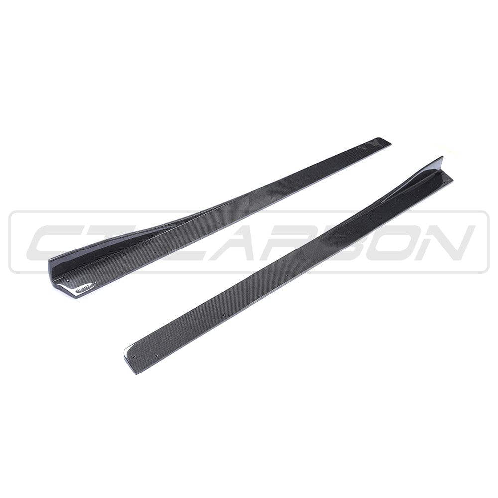 BMW M3/M4 F80 F82 F83 Carbon Fibre/Fiber Side Skirts – 3D Design Style Rocker/Sill Extensions | Side Skirt Blades & Splitters | Gloss Carbon F8x Aero Kit (2014-2020)