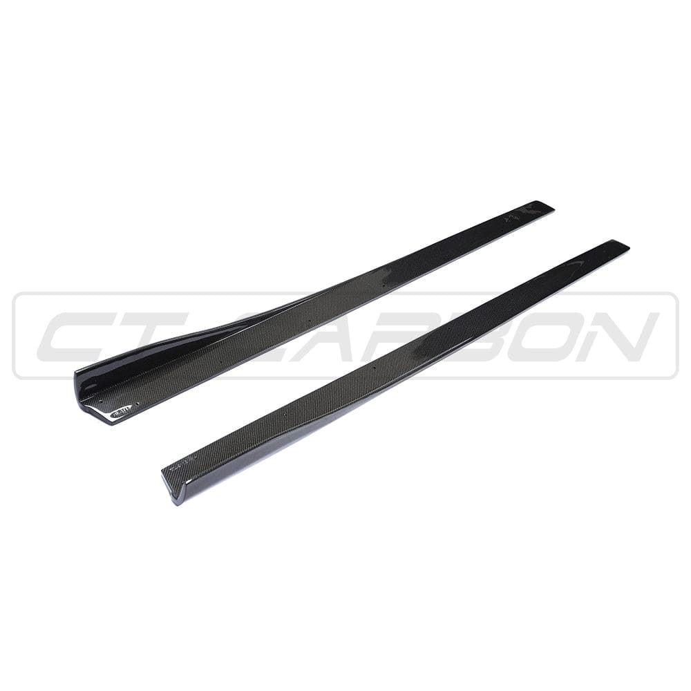 BMW M3/M4 F80 F82 F83 Carbon Fibre/Fiber Side Skirts – 3D Design Style Rocker/Sill Extensions | Side Skirt Blades & Splitters | Gloss Carbon F8x Aero Kit (2014-2020)
