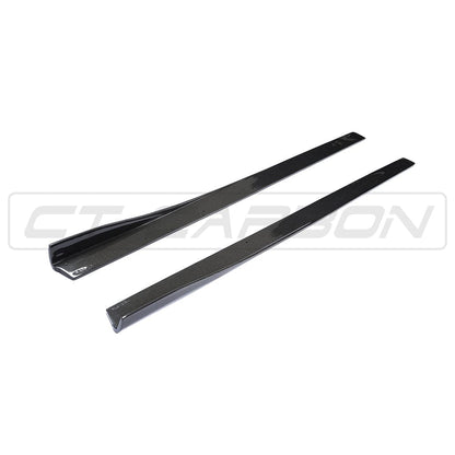 CT Carbon BMW M3/M4 F80 F82 F83 (F8X) Carbon Fibre Side Skirts, 3D-Style Gloss | Side Skirt Extensions, Side Blades, Rocker/Sill Extensions | Fits 2014-2020 M3 Saloon, M4 Coupe & Convertible